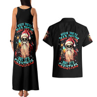Skeleton Santa Claus Couples Matching Tank Maxi Dress and Hawaiian Shirt Whe You're Dead Inside But It's Christmas - Wonder Print Shop