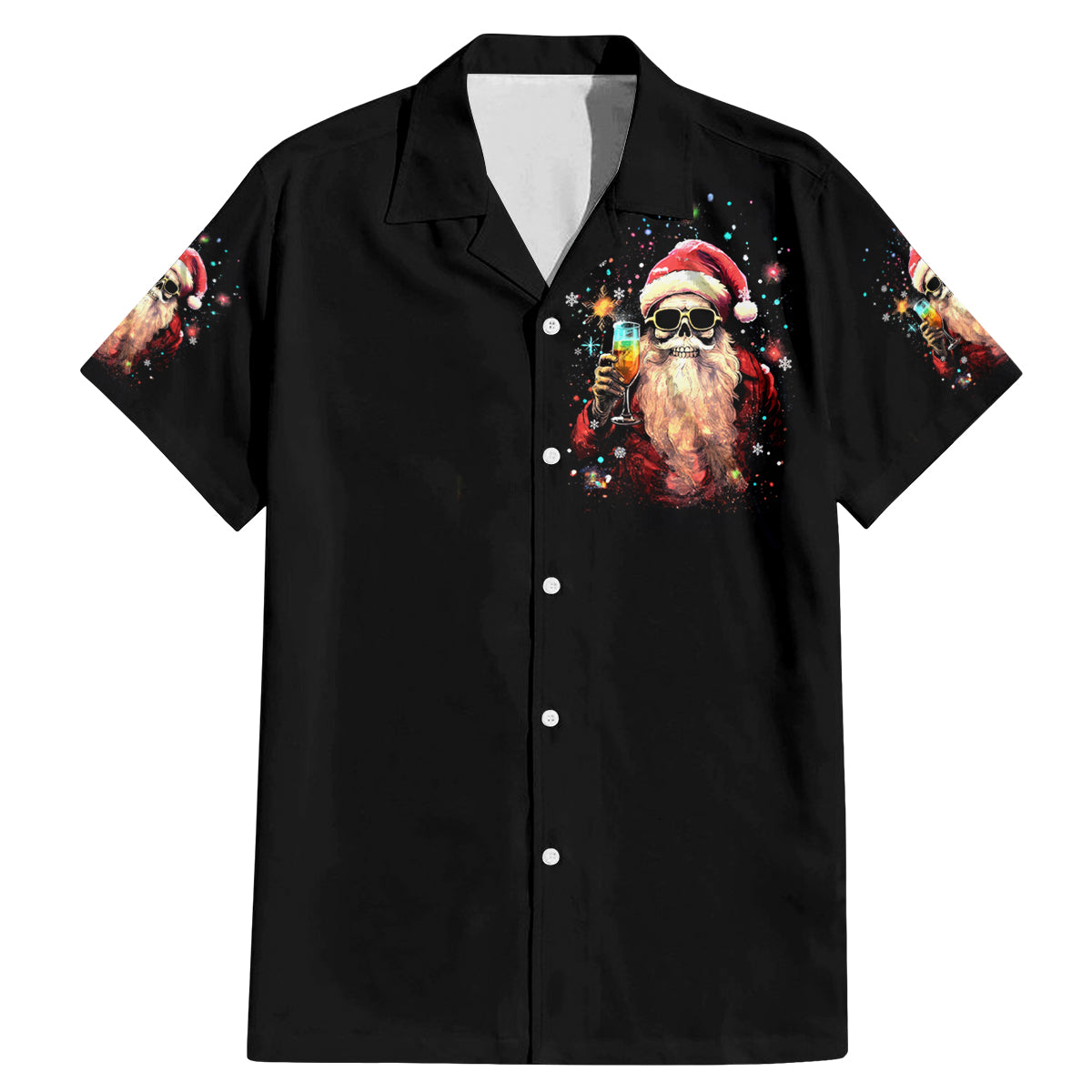 Skeleton Santa Claus Family Matching Mermaid Dress and Hawaiian Shirt Whe You're Dead Inside But It's Christmas - Wonder Print Shop