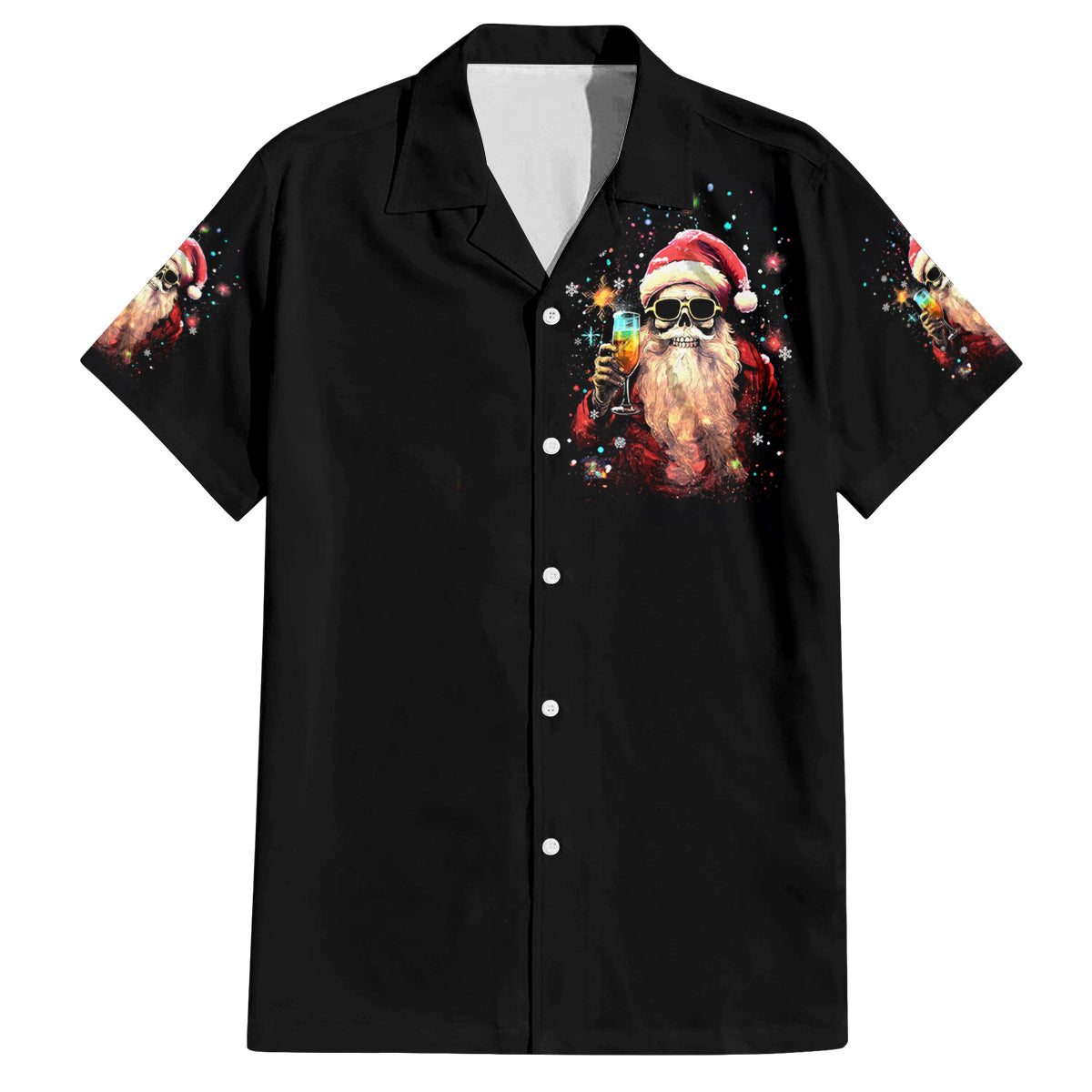 Skeleton Santa Claus Family Matching Puletasi Dress and Hawaiian Shirt Whe You're Dead Inside But It's Christmas - Wonder Print Shop