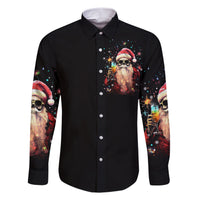 Skeleton Santa Claus Family Matching Short Sleeve Bodycon Dress and Hawaiian Shirt Whe You're Dead Inside But It's Christmas - Wonder Print Shop