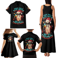 Skeleton Santa Claus Family Matching Tank Maxi Dress and Hawaiian Shirt Whe You're Dead Inside But It's Christmas - Wonder Print Shop