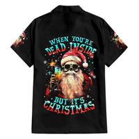 Skeleton Santa Claus Hawaiian Shirt Whe You're Dead Inside But It's Christmas - Wonder Print Shop