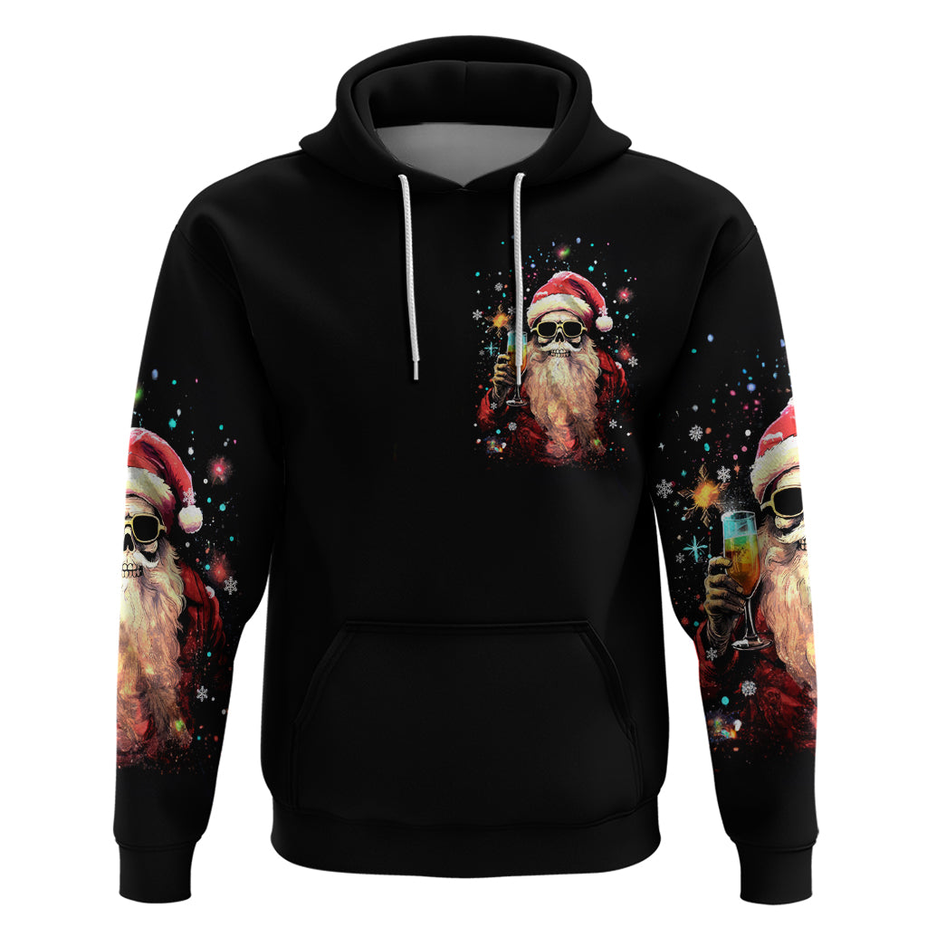 Skeleton Santa Claus Hoodie Whe You're Dead Inside But It's Christmas - Wonder Print Shop