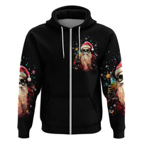 Skeleton Santa Claus Hoodie Whe You're Dead Inside But It's Christmas - Wonder Print Shop