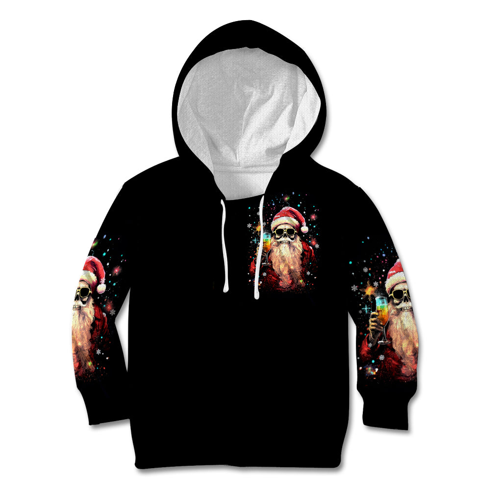 Skeleton Santa Claus Kid Hoodie Whe You're Dead Inside But It's Christmas - Wonder Print Shop