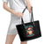 Skeleton Santa Claus Leather Tote Bag Whe You're Dead Inside But It's Christmas - Wonder Print Shop