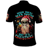 Skeleton Santa Claus Polo Shirt Whe You're Dead Inside But It's Christmas - Wonder Print Shop