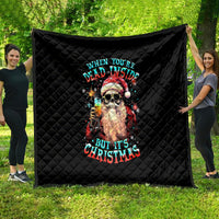 Skeleton Santa Claus Quilt Whe You're Dead Inside But It's Christmas - Wonder Print Shop