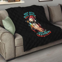 Skeleton Santa Claus Quilt Whe You're Dead Inside But It's Christmas - Wonder Print Shop