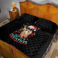 Skeleton Santa Claus Quilt Bed Set Whe You're Dead Inside But It's Christmas - Wonder Print Shop