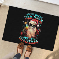 Skeleton Santa Claus Rubber Doormat Whe You're Dead Inside But It's Christmas - Wonder Print Shop