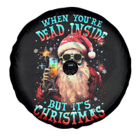 Skeleton Santa Claus Spare Tire Cover Whe You're Dead Inside But It's Christmas - Wonder Print Shop