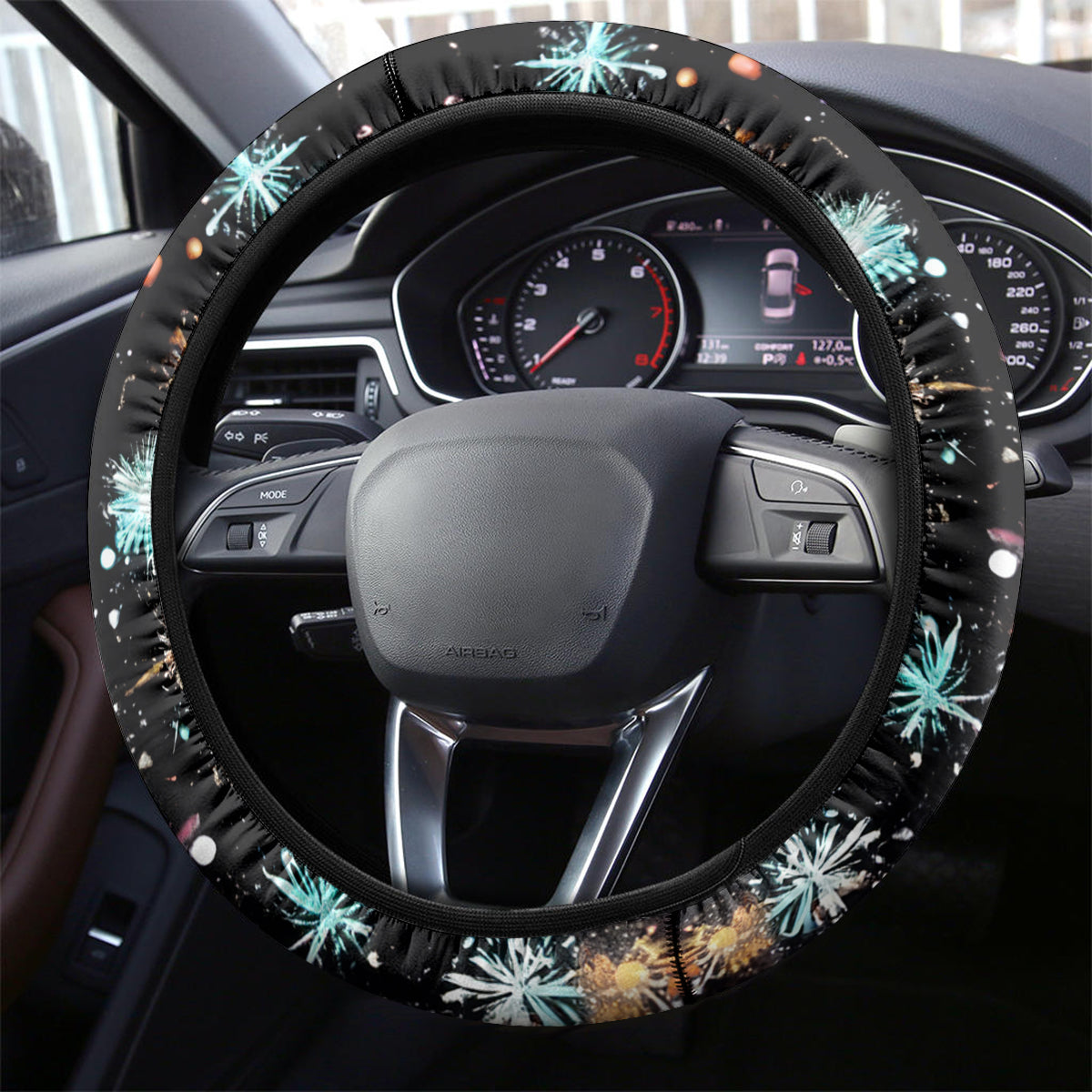 Skeleton Santa Claus Steering Wheel Cover Whe You're Dead Inside But It's Christmas - Wonder Print Shop