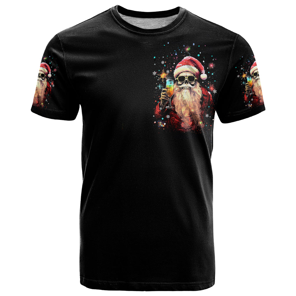 Skeleton Santa Claus T Shirt Whe You're Dead Inside But It's Christmas - Wonder Print Shop