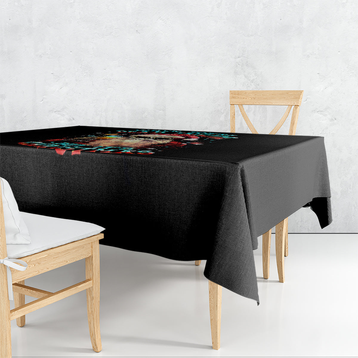 Skeleton Santa Claus Tablecloth Whe You're Dead Inside But It's Christmas - Wonder Print Shop