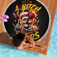 Lady Skull Beach Blanket Yes I'm A Bitch But Not Yours - Wonder Print Shop