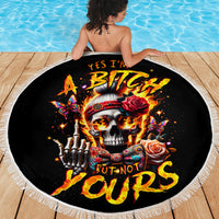 Lady Skull Beach Blanket Yes I'm A Bitch But Not Yours - Wonder Print Shop