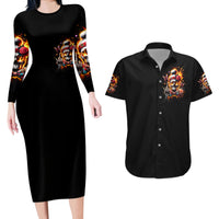 Lady Skull Couples Matching Long Sleeve Bodycon Dress and Hawaiian Shirt Yes I'm A Bitch But Not Yours - Wonder Print Shop