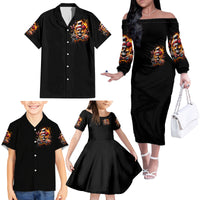 Lady Skull Family Matching Off Shoulder Long Sleeve Dress and Hawaiian Shirt Yes I'm A Bitch But Not Yours - Wonder Print Shop