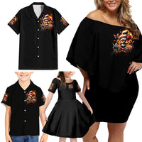 Lady Skull Family Matching Off Shoulder Short Dress and Hawaiian Shirt Yes I'm A Bitch But Not Yours - Wonder Print Shop