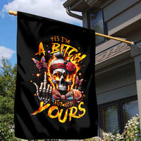 Lady Skull Garden Flag Yes I'm A Bitch But Not Yours - Wonder Print Shop