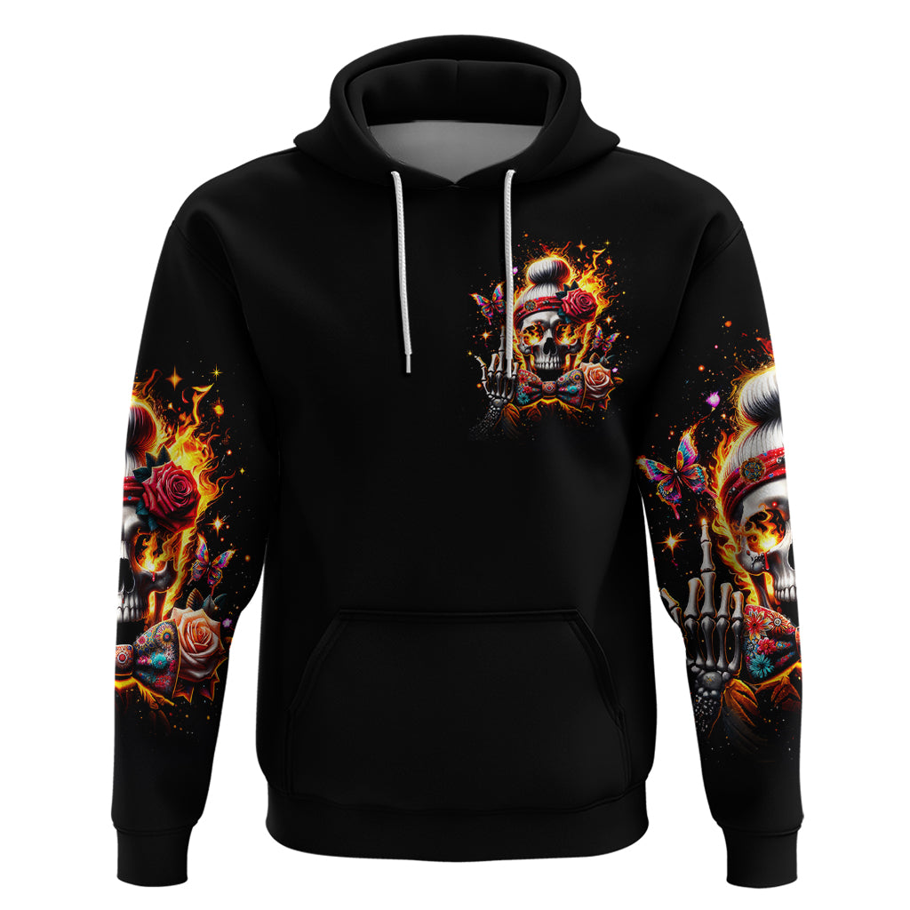 Lady Skull Hoodie Yes I'm A Bitch But Not Yours - Wonder Print Shop