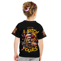 Lady Skull Kid T Shirt Yes I'm A Bitch But Not Yours - Wonder Print Shop