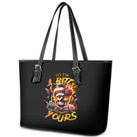 Lady Skull Leather Tote Bag Yes I'm A Bitch But Not Yours - Wonder Print Shop