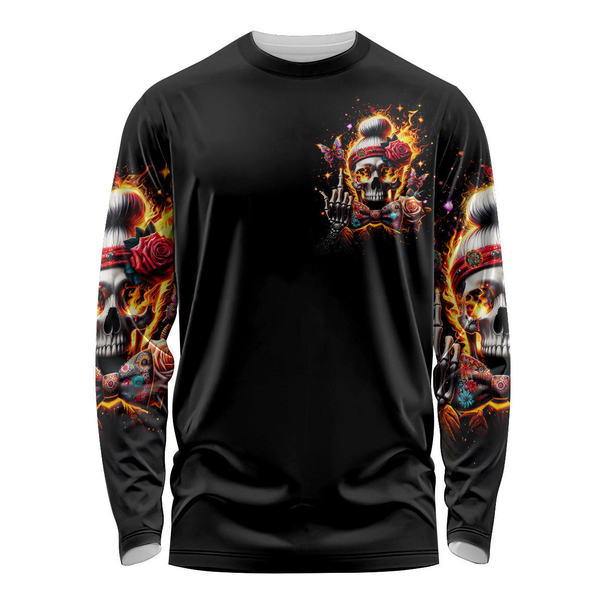 Lady Skull Long Sleeve Shirt Yes I'm A Bitch But Not Yours - Wonder Print Shop