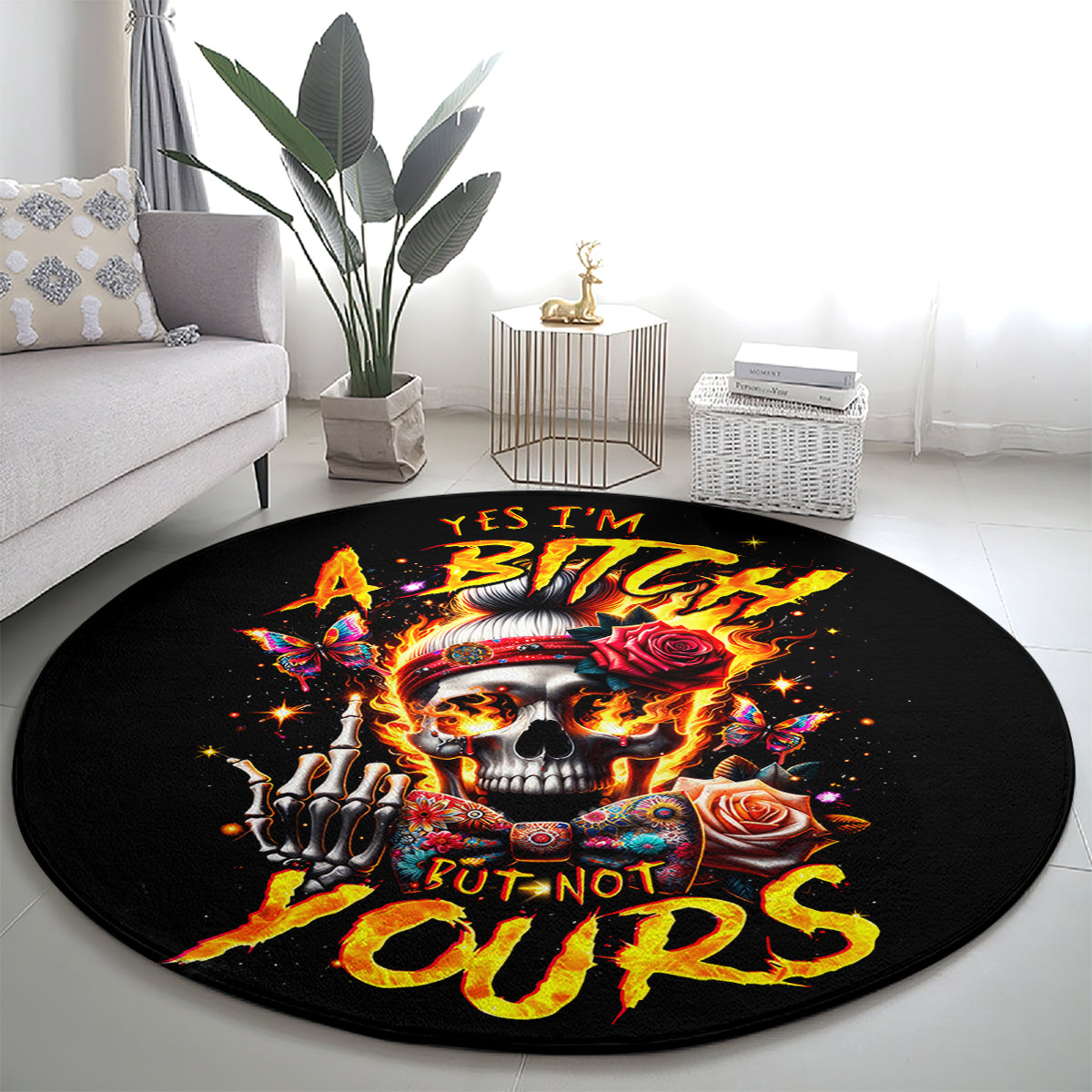 lady-skull-round-carpet-yes-im-a-bitch-but-not-yours