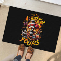 Lady Skull Rubber Doormat Yes I'm A Bitch But Not Yours - Wonder Print Shop