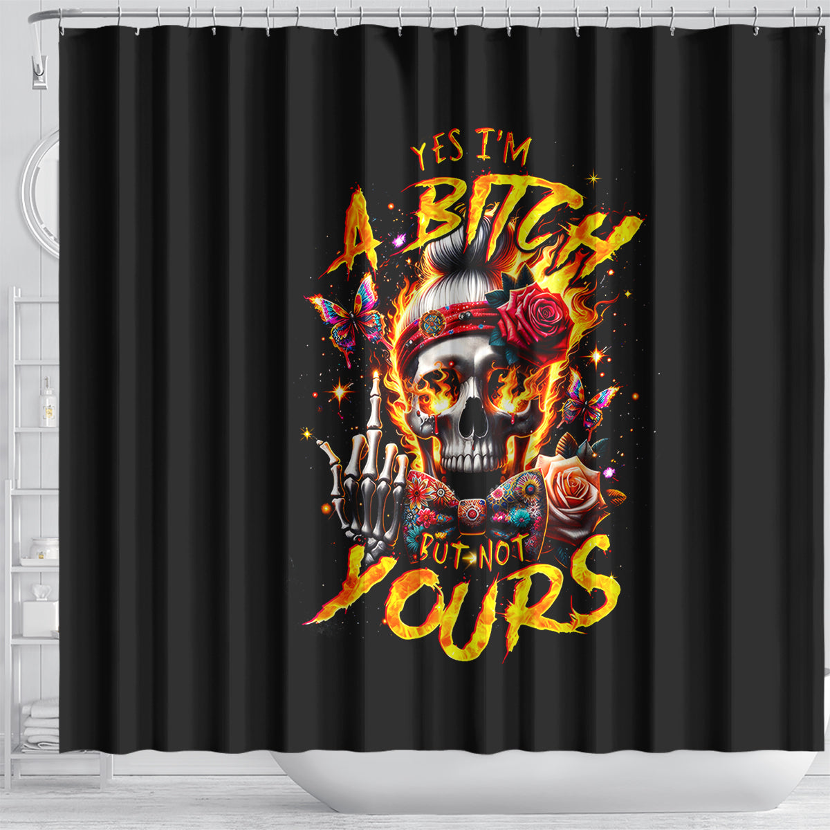 lady-skull-shower-curtain-yes-im-a-bitch-but-not-yours
