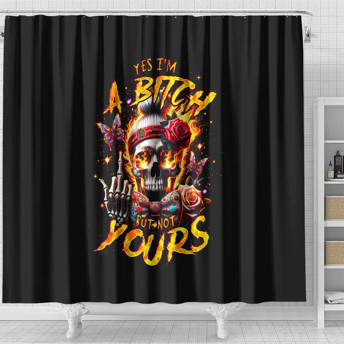 lady-skull-shower-curtain-yes-im-a-bitch-but-not-yours
