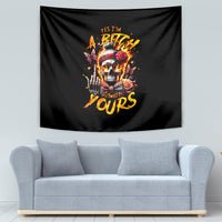 Lady Skull Tapestry Yes I'm A Bitch But Not Yours - Wonder Print Shop