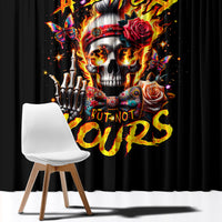 Lady Skull Window Curtain Yes I'm A Bitch But Not Yours - Wonder Print Shop