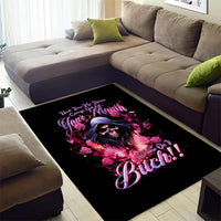Rose Skull Area Rug Next Time My Name Comes Out Of Your Mouth Choke On iT Bitch - Wonder Print Shop