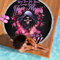 Rose Skull Beach Blanket Next Time My Name Comes Out Of Your Mouth Choke On iT Bitch - Wonder Print Shop