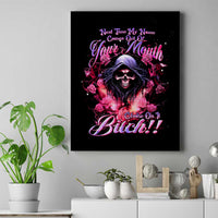 Rose Skull Canvas Wall Art Next Time My Name Comes Out Of Your Mouth Choke On iT Bitch - Wonder Print Shop