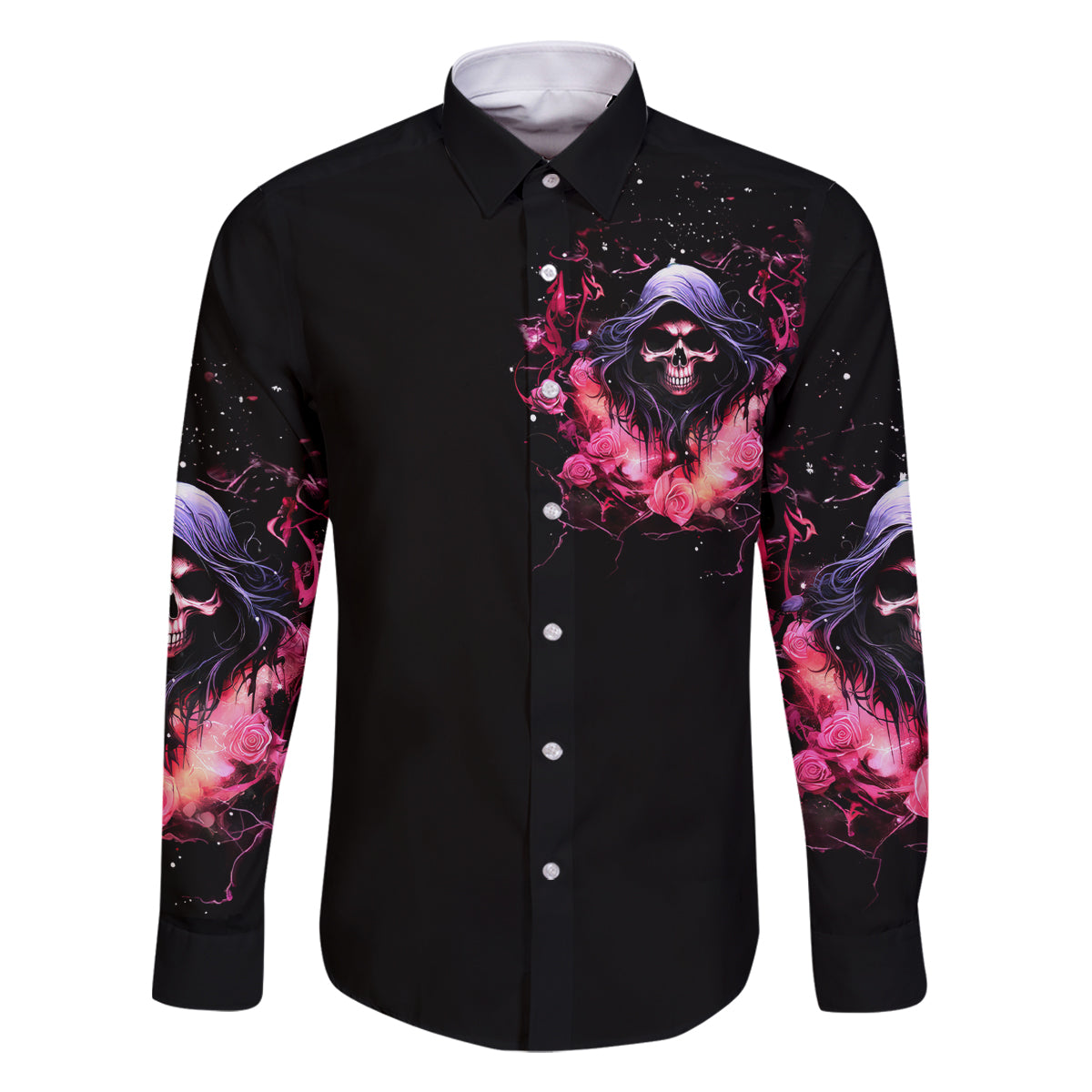 Rose Skull Family Matching Long Sleeve Bodycon Dress and Hawaiian Shirt Next Time My Name Comes Out Of Your Mouth Choke On iT Bitch - Wonder Print Shop