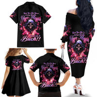 Rose Skull Family Matching Off Shoulder Long Sleeve Dress and Hawaiian Shirt Next Time My Name Comes Out Of Your Mouth Choke On iT Bitch - Wonder Print Shop