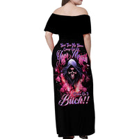 Rose Skull Family Matching Off Shoulder Maxi Dress and Hawaiian Shirt Next Time My Name Comes Out Of Your Mouth Choke On iT Bitch - Wonder Print Shop