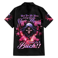 Rose Skull Family Matching Short Sleeve Bodycon Dress and Hawaiian Shirt Next Time My Name Comes Out Of Your Mouth Choke On iT Bitch - Wonder Print Shop