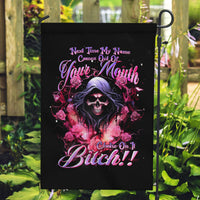 Rose Skull Garden Flag Next Time My Name Comes Out Of Your Mouth Choke On iT Bitch - Wonder Print Shop
