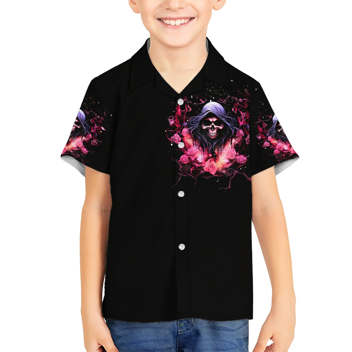 Rose Skull Kid Hawaiian Shirt Next Time My Name Comes Out Of Your Mouth Choke On iT Bitch - Wonder Print Shop