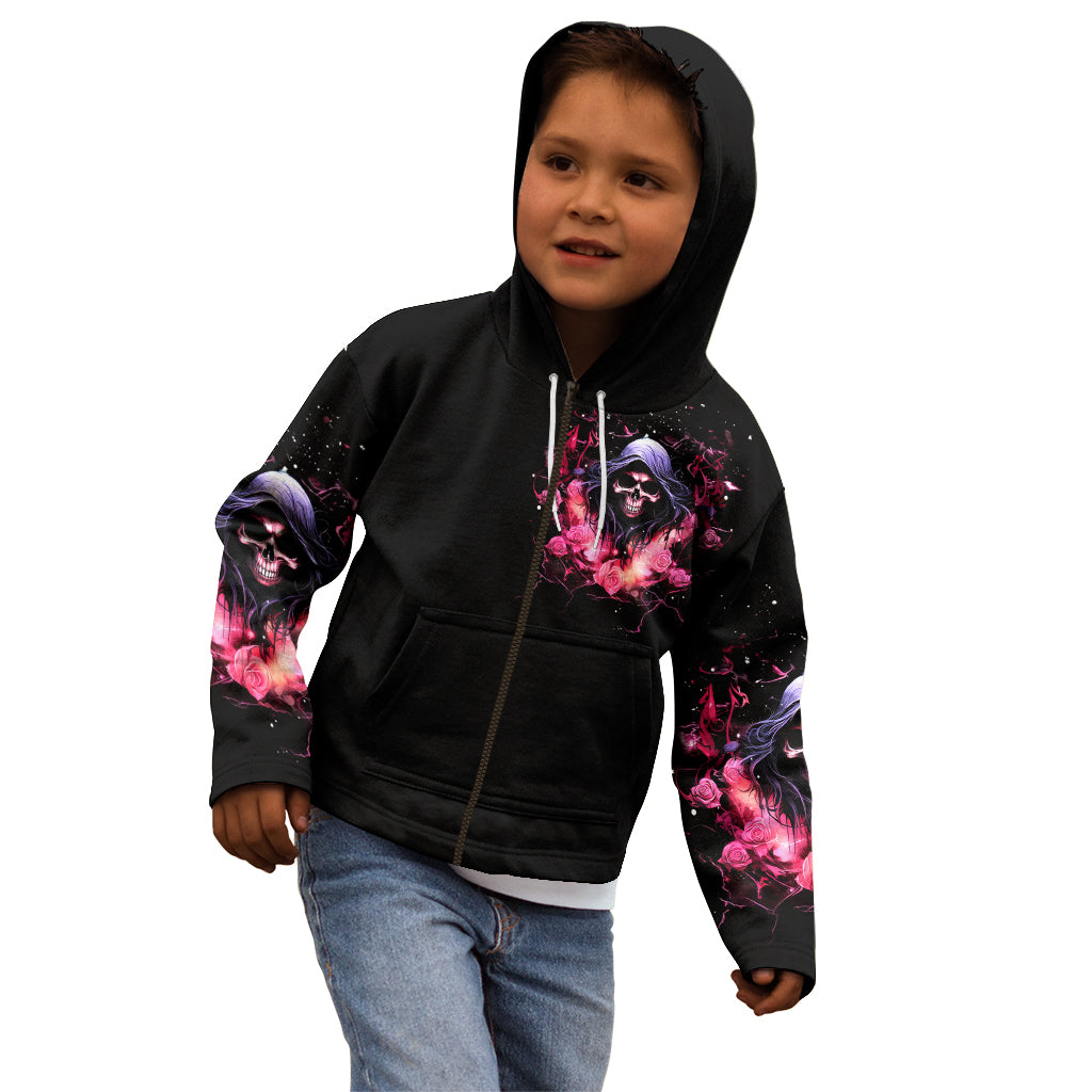 Rose Skull Kid Hoodie Next Time My Name Comes Out Of Your Mouth Choke On iT Bitch - Wonder Print Shop