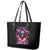 Rose Skull Leather Tote Bag Next Time My Name Comes Out Of Your Mouth Choke On iT Bitch - Wonder Print Shop