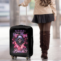 Rose Skull Luggage Cover Next Time My Name Comes Out Of Your Mouth Choke On iT Bitch - Wonder Print Shop