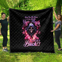 Rose Skull Quilt Next Time My Name Comes Out Of Your Mouth Choke On iT Bitch - Wonder Print Shop