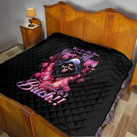 Rose Skull Quilt Next Time My Name Comes Out Of Your Mouth Choke On iT Bitch - Wonder Print Shop