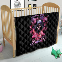 Rose Skull Quilt Next Time My Name Comes Out Of Your Mouth Choke On iT Bitch - Wonder Print Shop